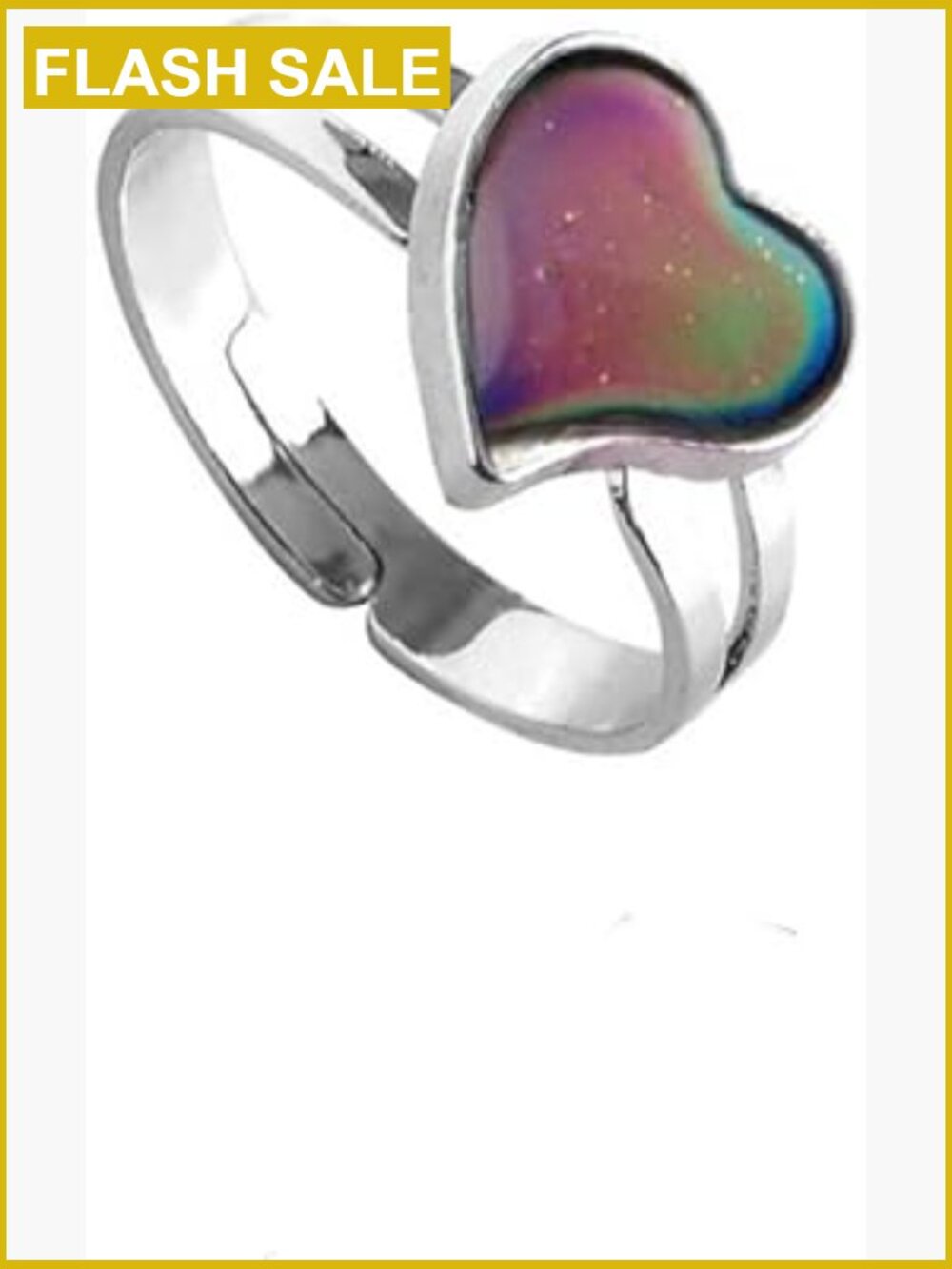 Adjustable Solitaire Mood Ring Dinosaur Face Color Change Silver Jewelry